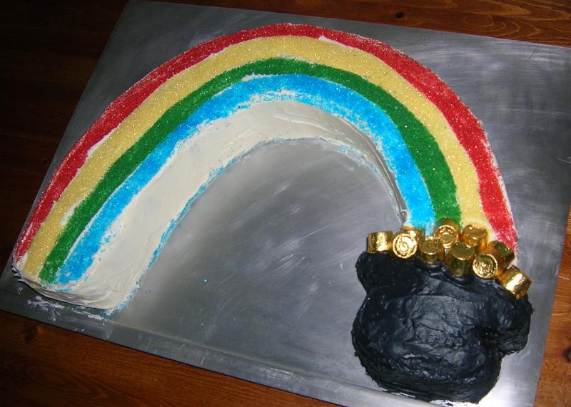 Rainbow Pot-of-Gold Cake